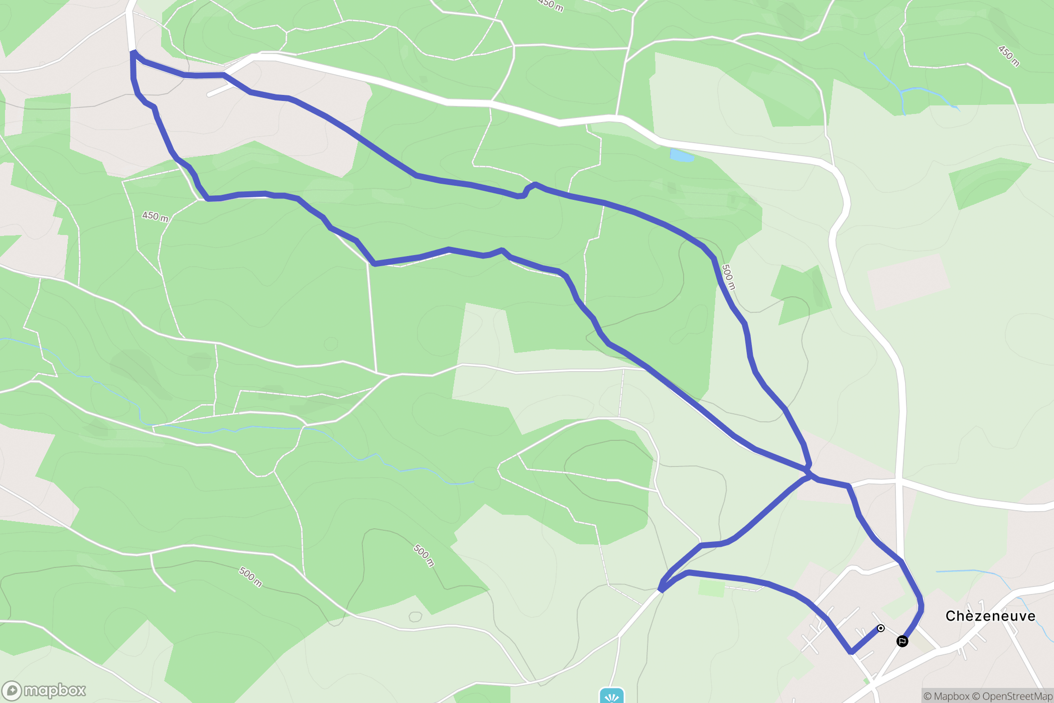 Chèzeneuve : carte du parcours de randonnée - France