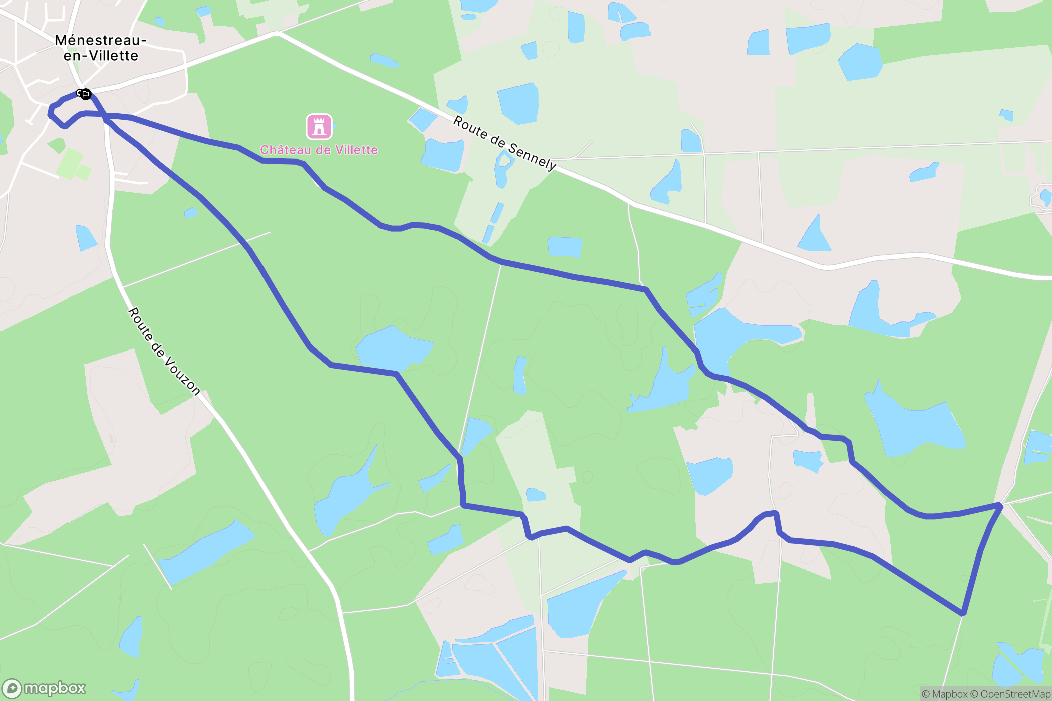 Ménestreau-en-Villette : carte du parcours de randonnée - France