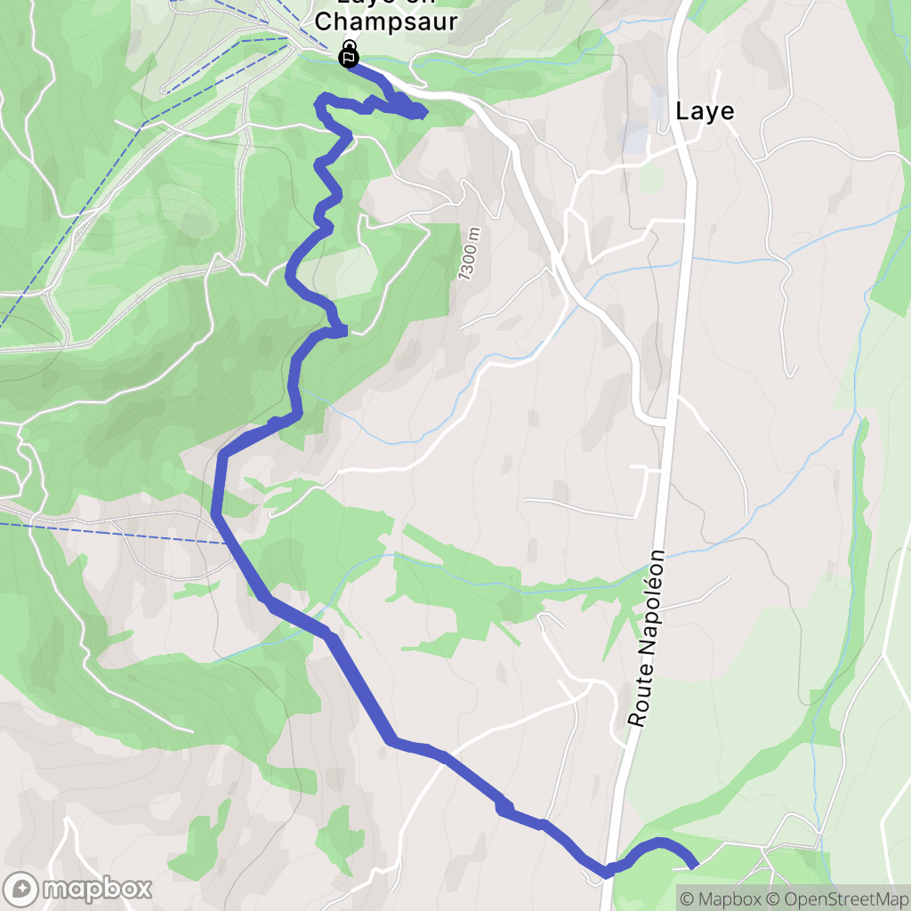 Laye : carte du parcours de randonnée - France