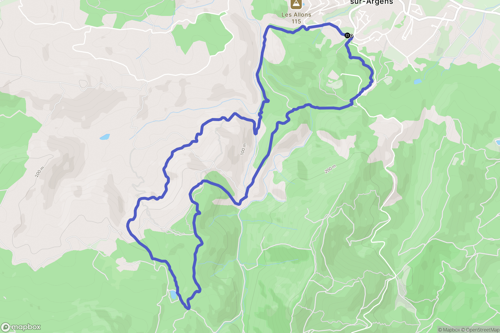 Roquebrune-sur-Argens : carte du parcours de randonnée - France