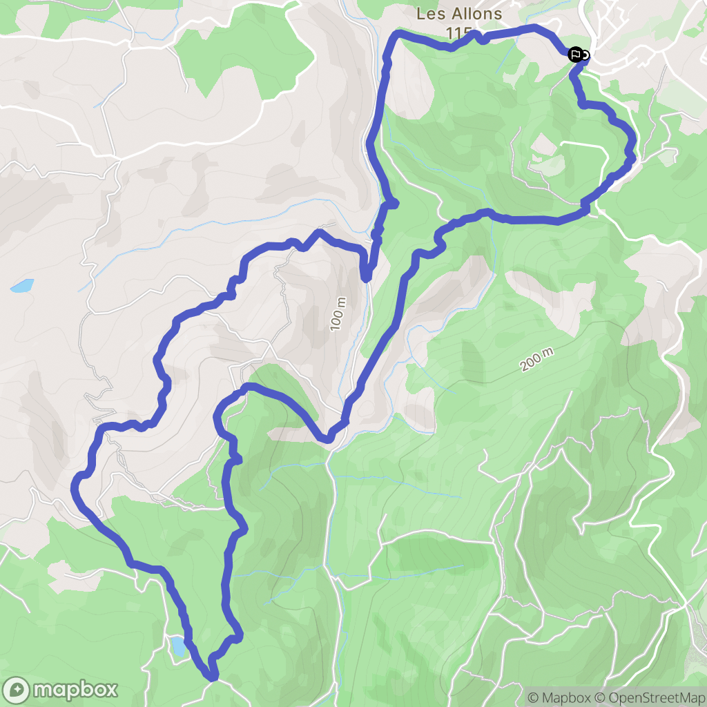 Roquebrune-sur-Argens : carte du parcours de randonnée - France