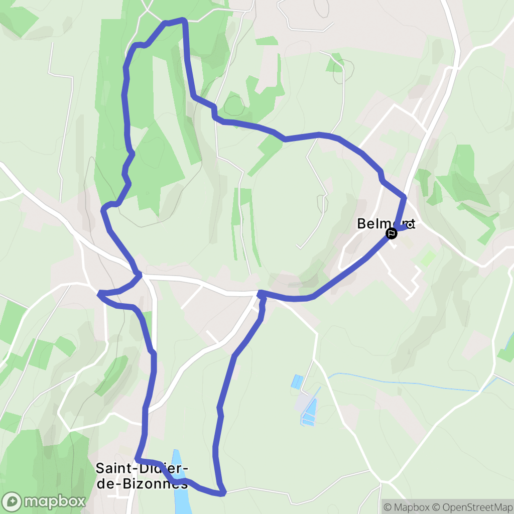 Belmont : carte du parcours de randonnée - France