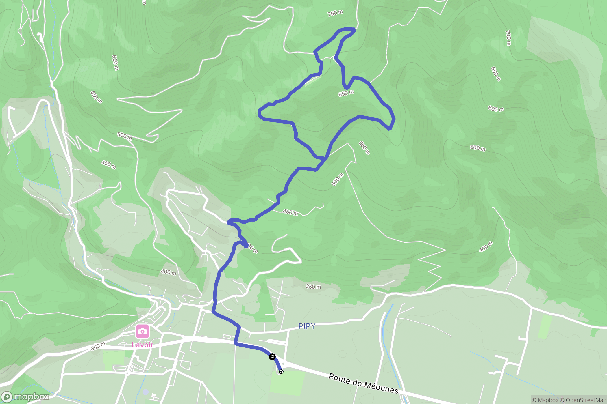 Signes : carte du parcours de randonnée - France
