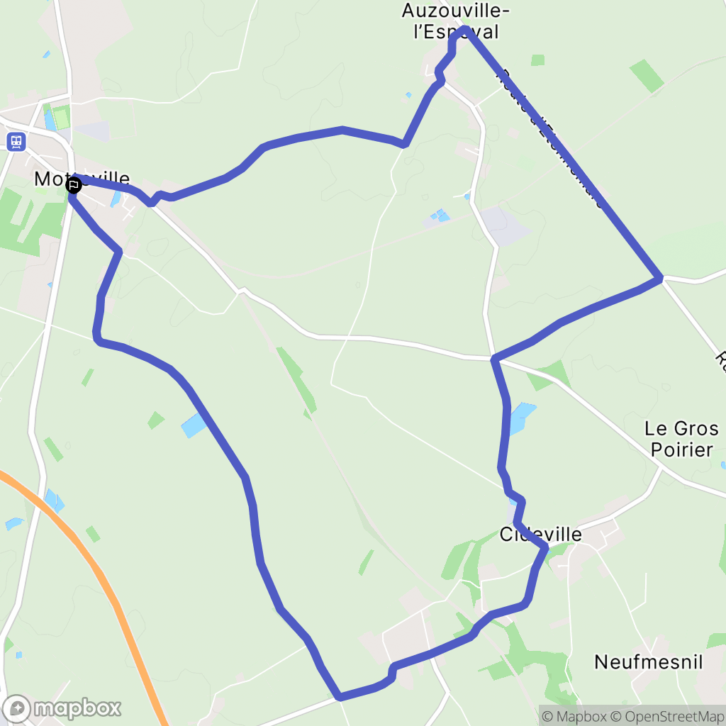 Motteville : carte du parcours de randonnée - France