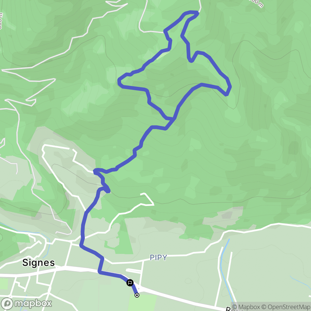 Signes : carte du parcours de randonnée - France