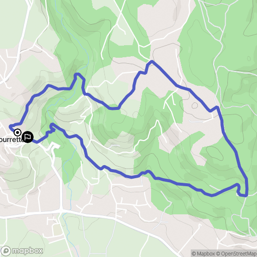 Tourrettes : carte du parcours de randonnée - France