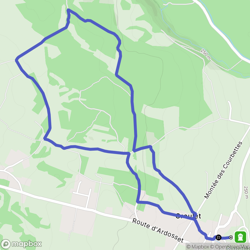 Ceyzérieu : carte du parcours de randonnée - France