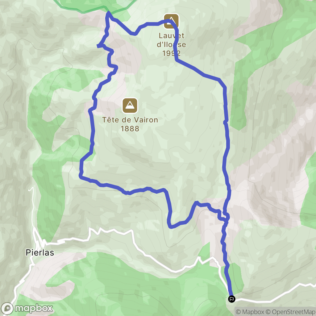 Ilonse : carte du parcours de randonnée - France