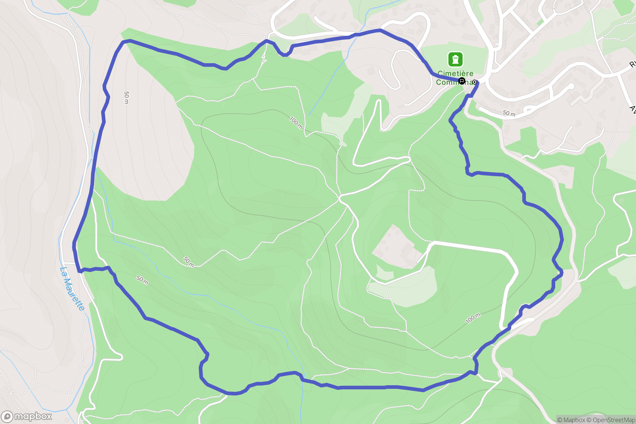 Roquebrune-sur-Argens : carte du parcours de randonnée - France