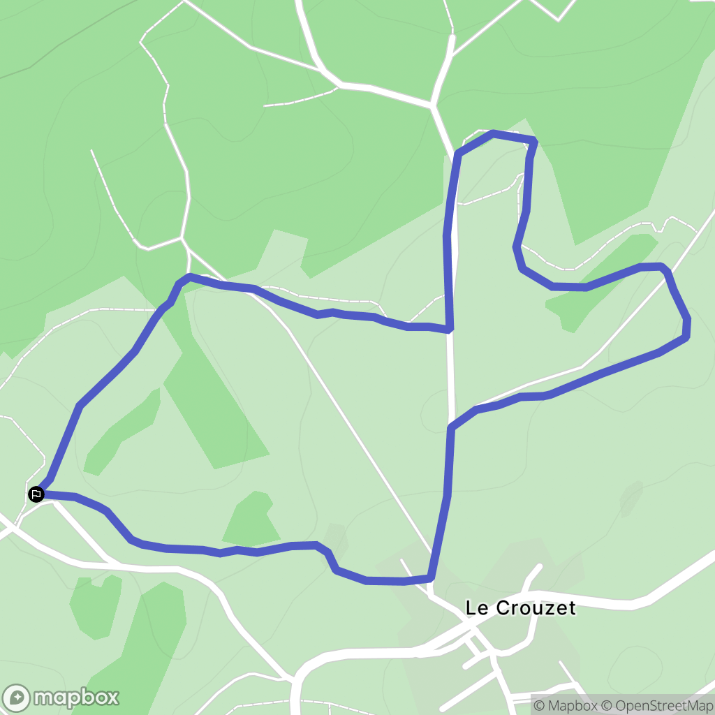 Le Crouzet : carte du parcours de randonnée - France