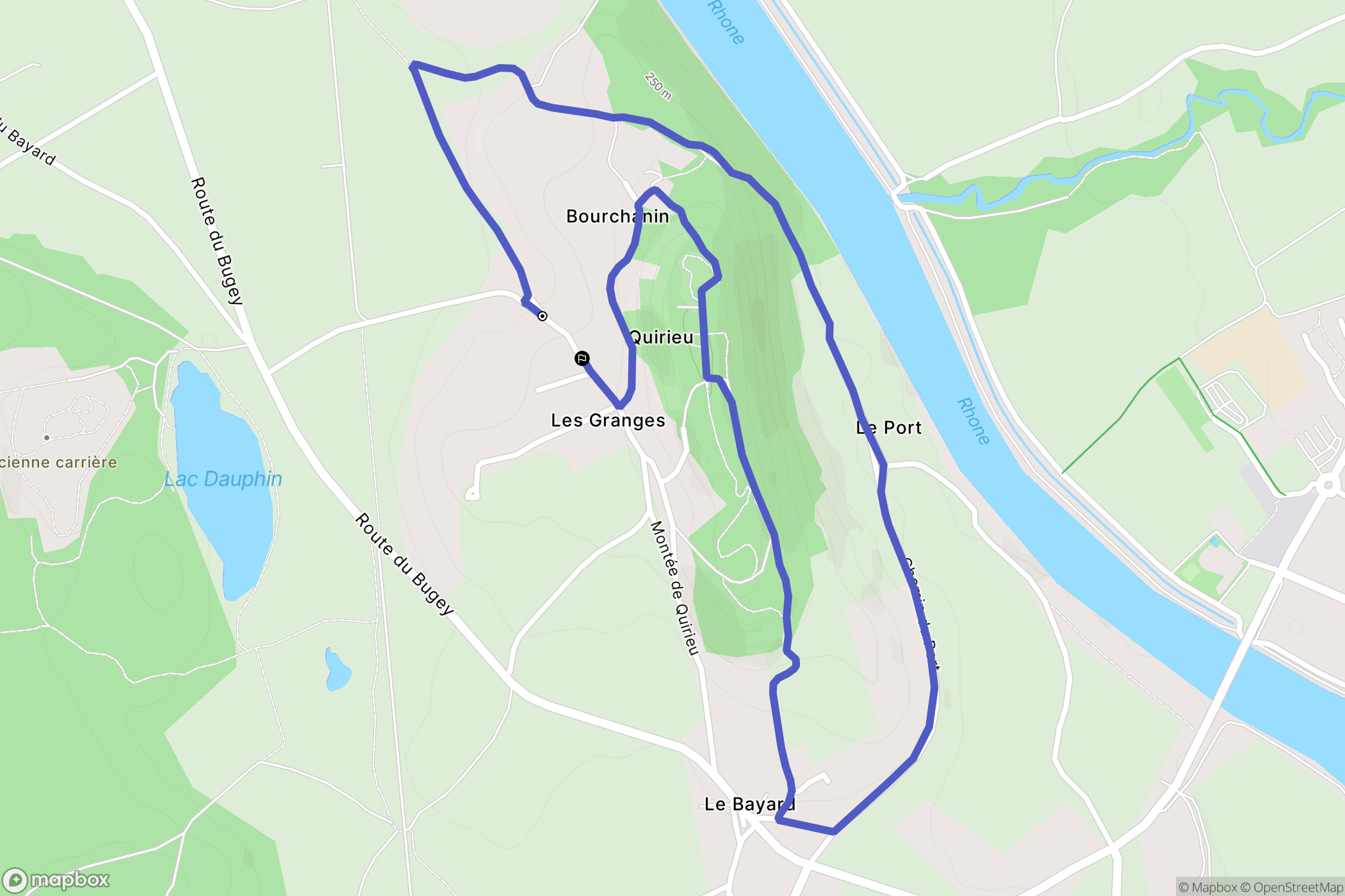 Bouvesse-Quirieu : carte du parcours de randonnée - France
