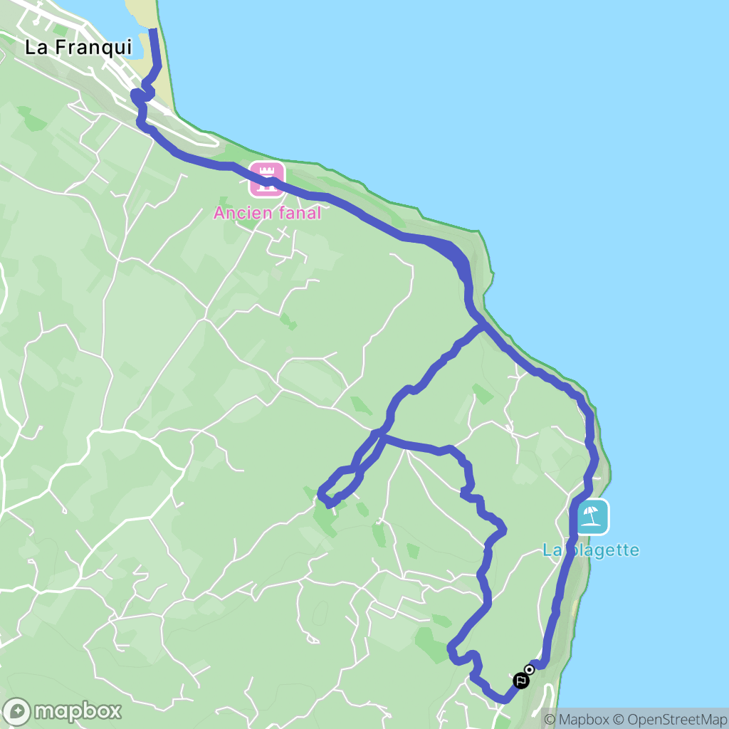 Leucate : carte du parcours de randonnée - France
