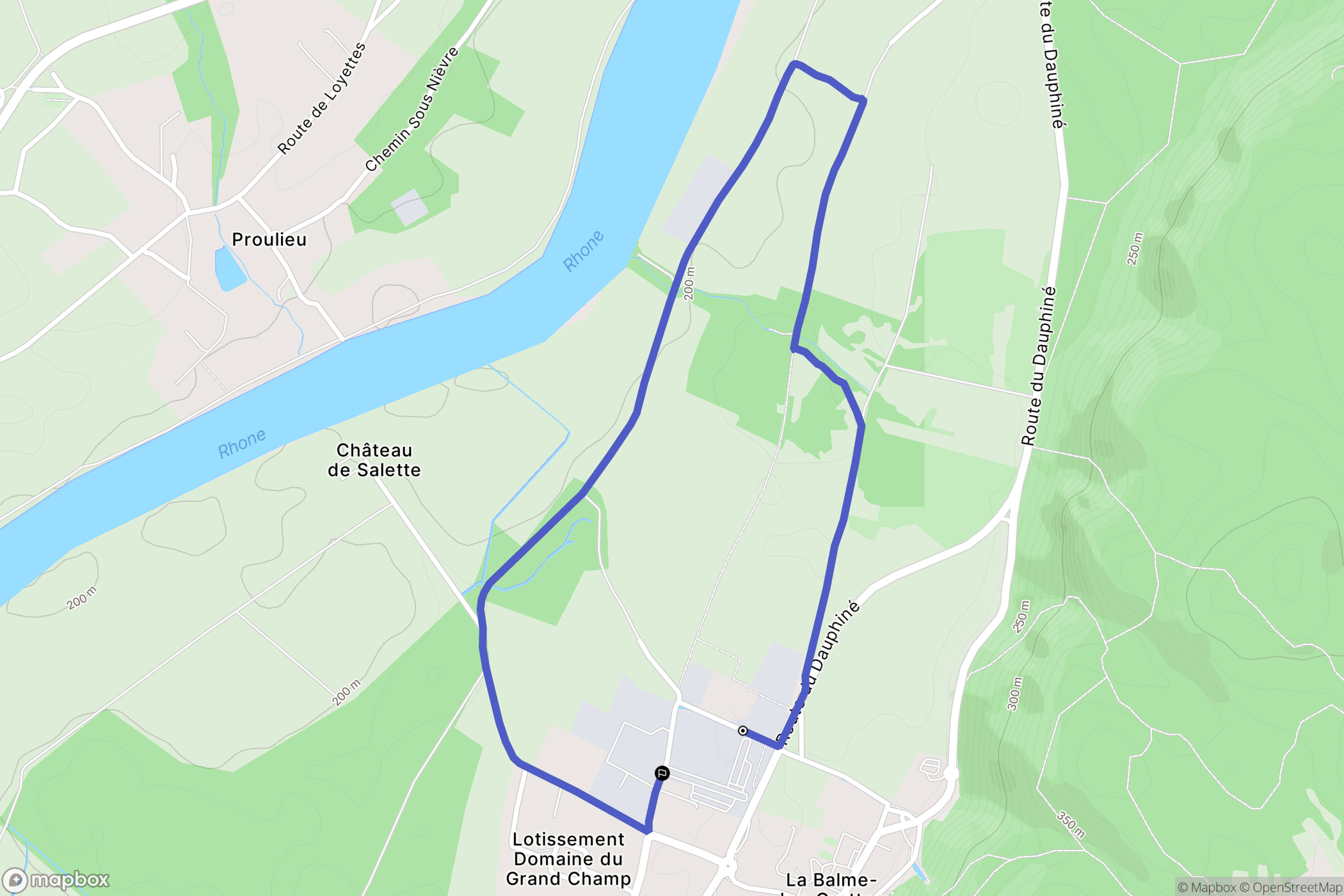 La Balme-les-Grottes : carte du parcours de randonnée - France