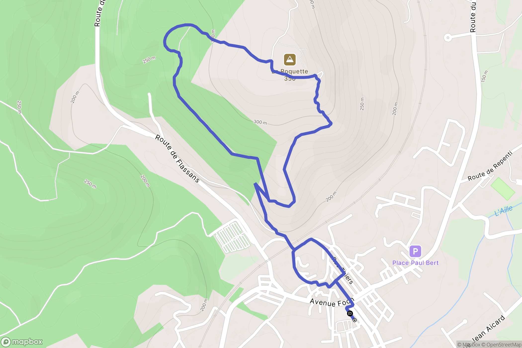 Gonfaron : carte du parcours de randonnée - France