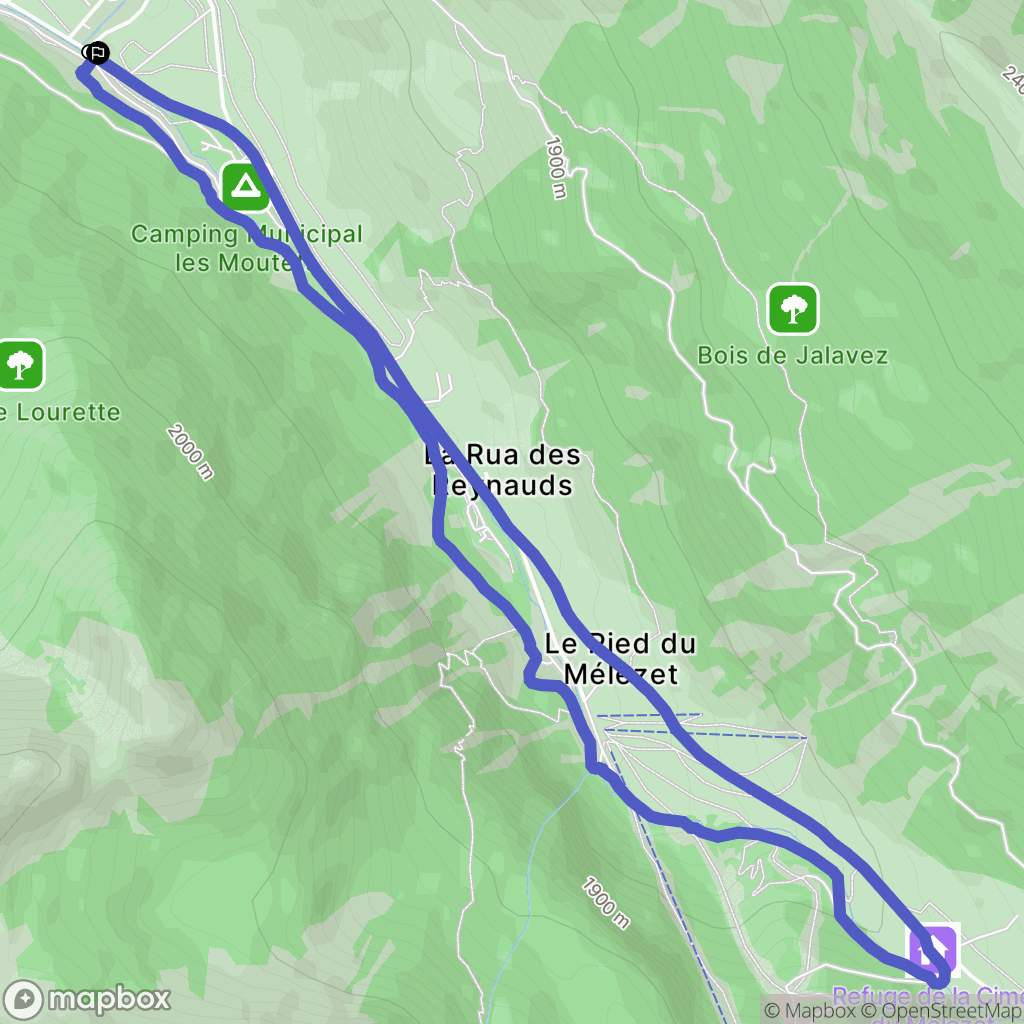 Ceillac : carte du parcours de randonnée - France
