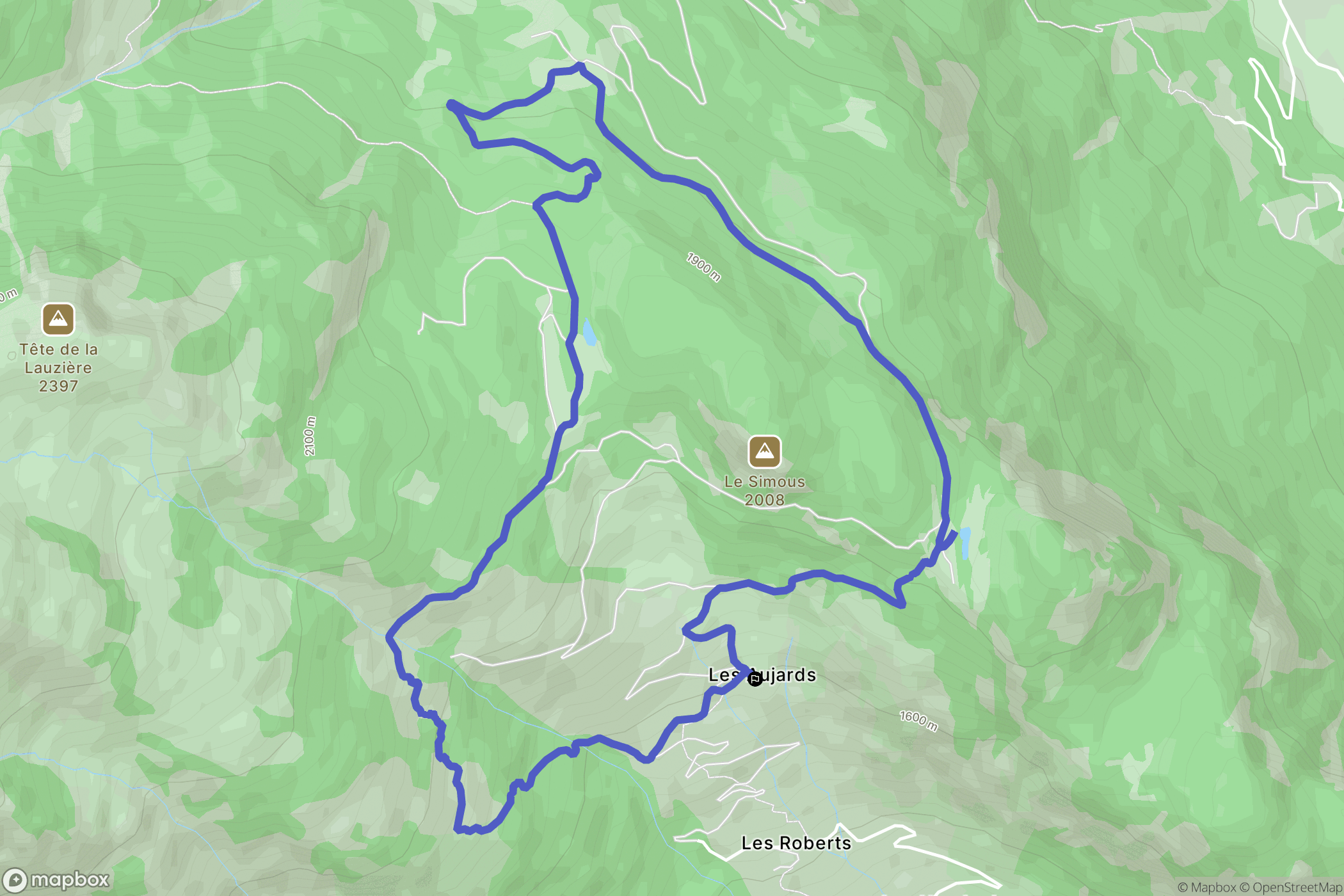 Freissinières : carte du parcours de randonnée - France