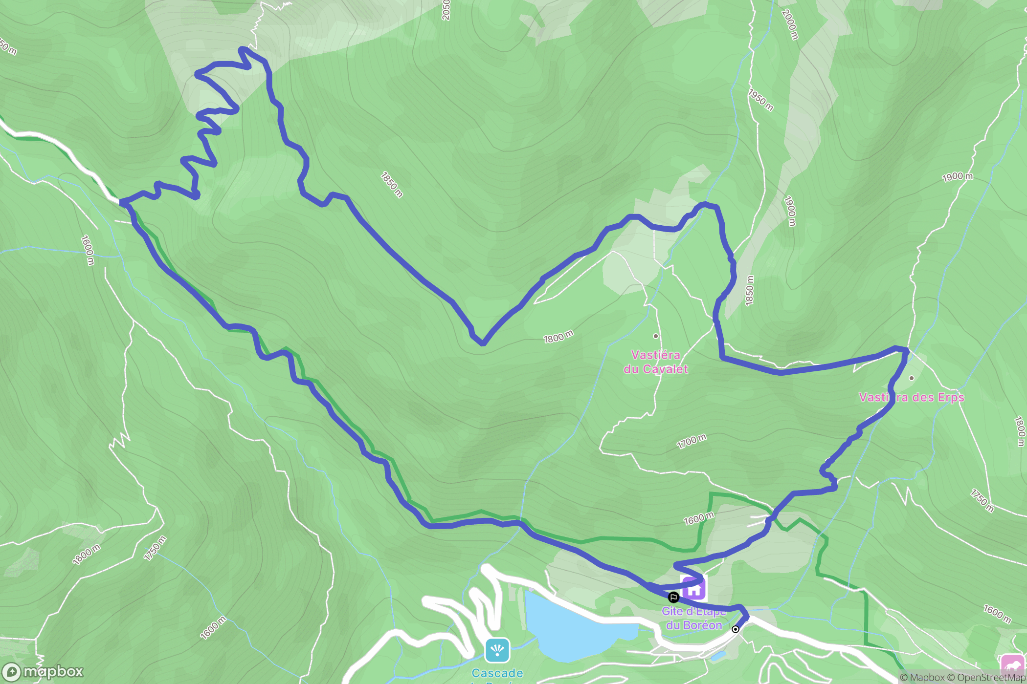 Saint-Martin-Vésubie : carte du parcours de randonnée - France