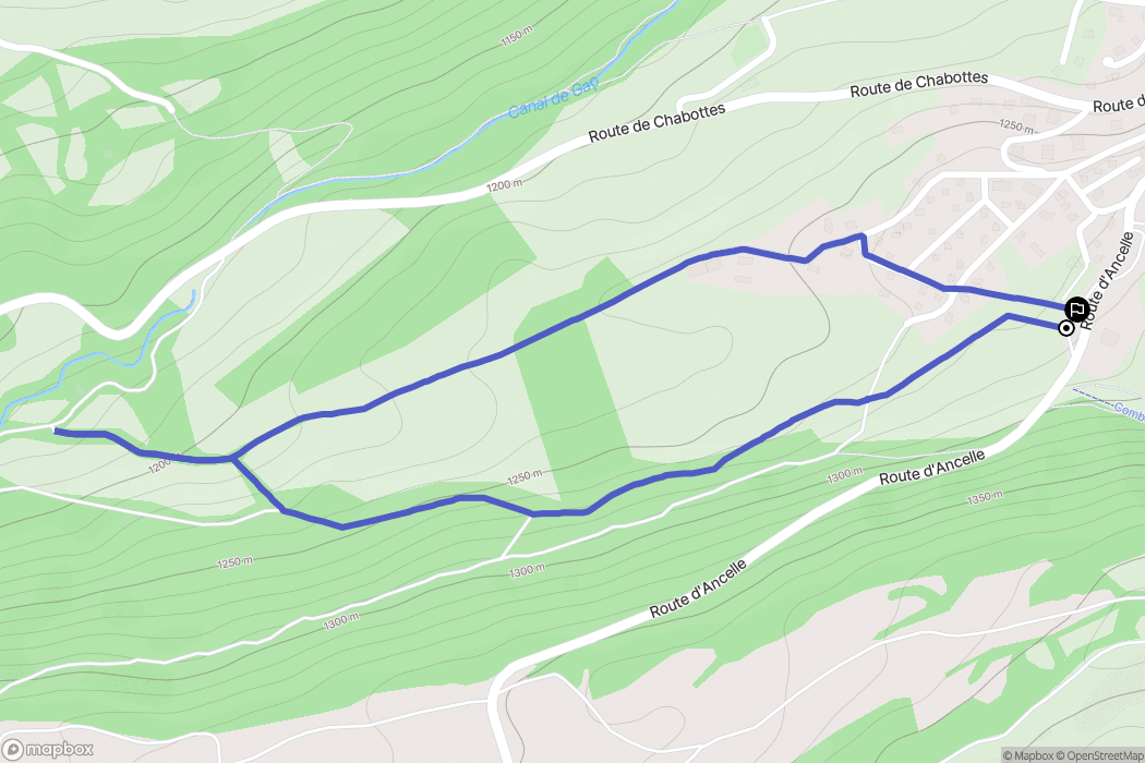 Saint-Léger-les-Mélèzes : carte du parcours de randonnée - France