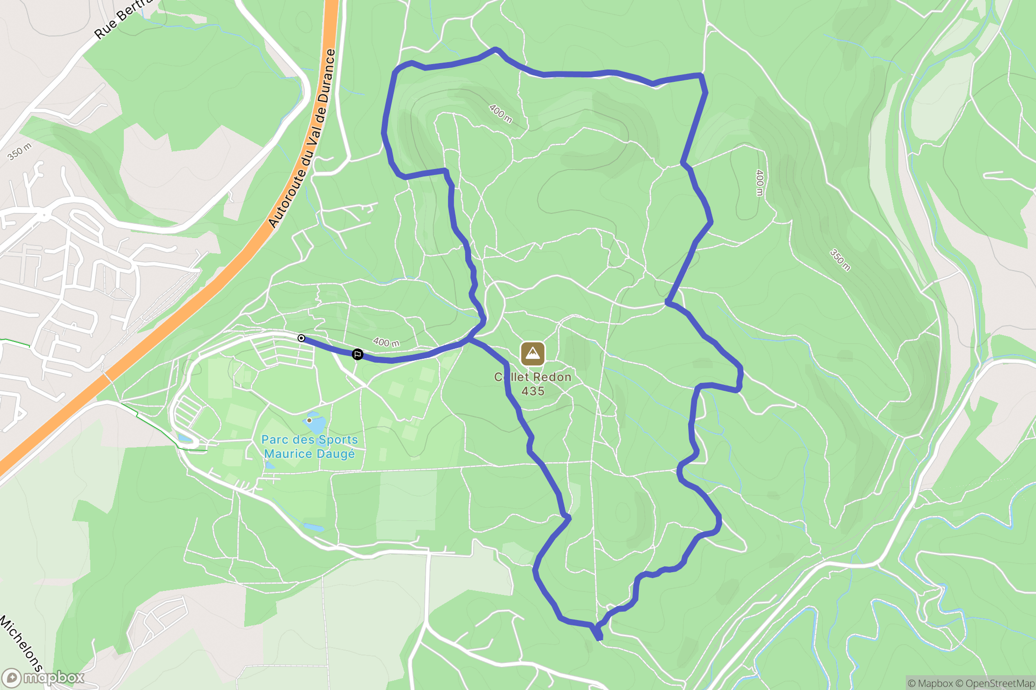 Venelles : carte du parcours de randonnée - France