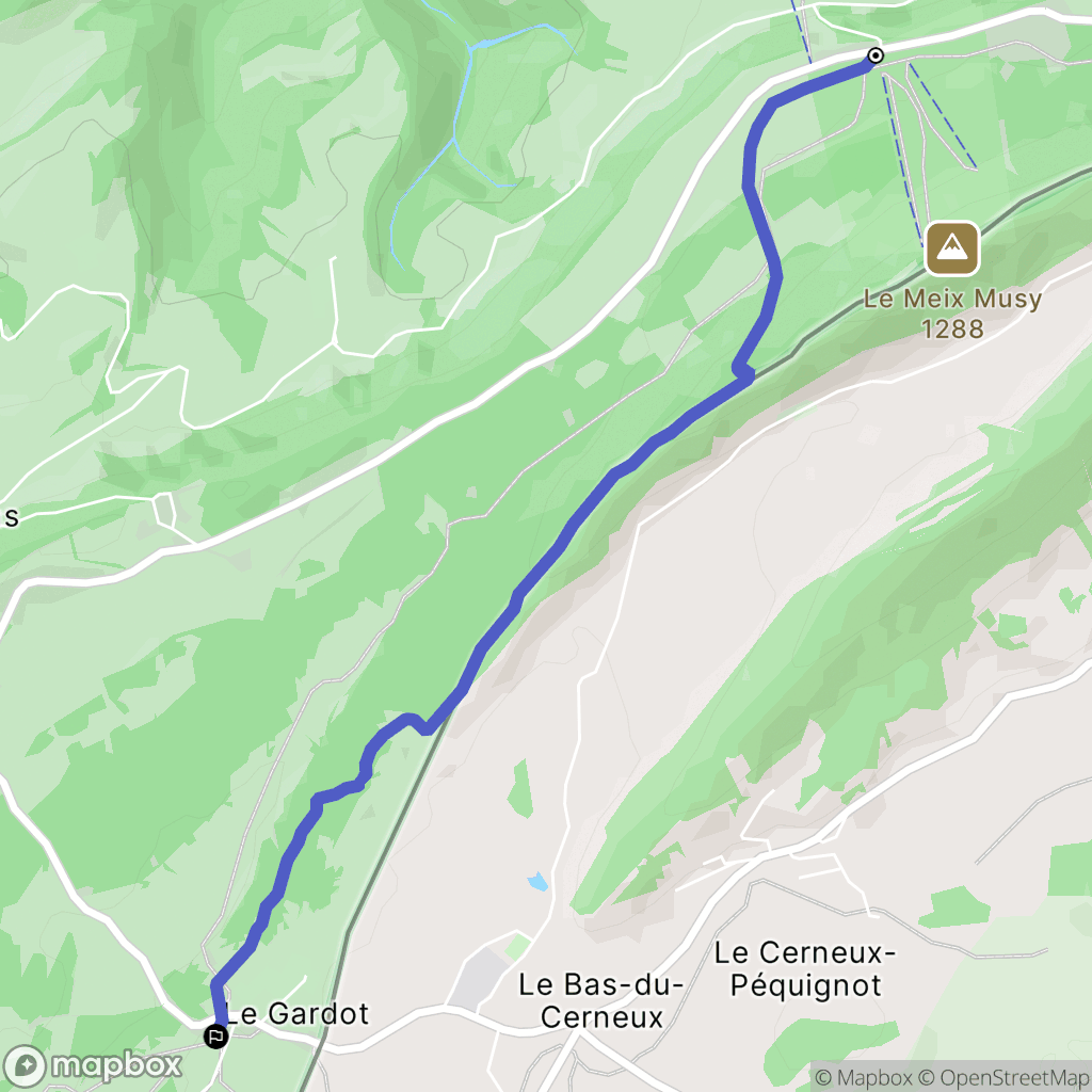 Villers-le-Lac : carte du parcours de randonnée - France