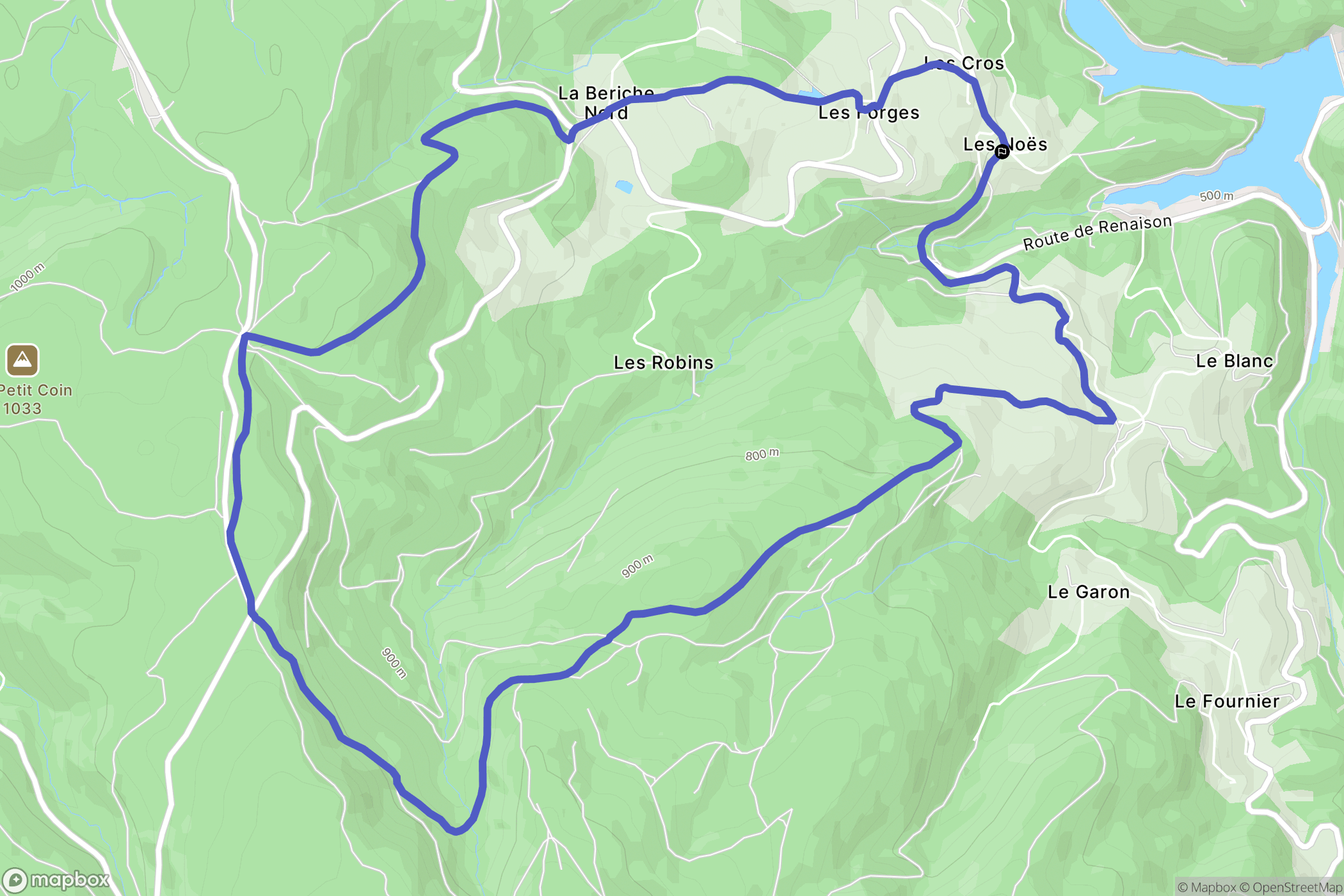 Saint-Haon-le-Châtel : carte du parcours de randonnée - France