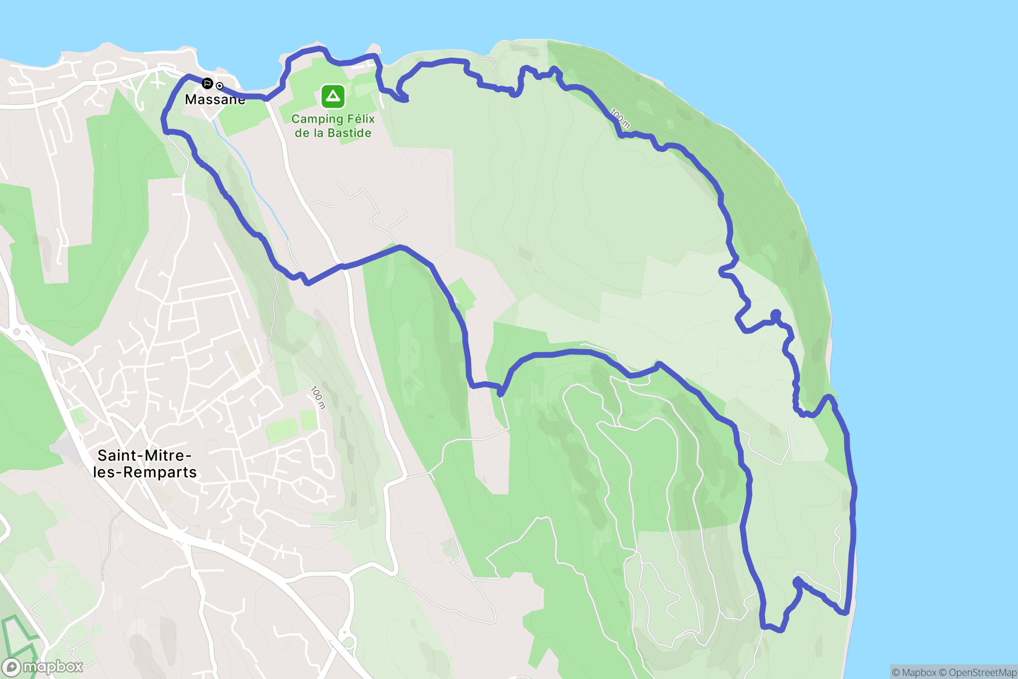 Saint-Mitre-les-Remparts : carte du parcours de randonnée - France
