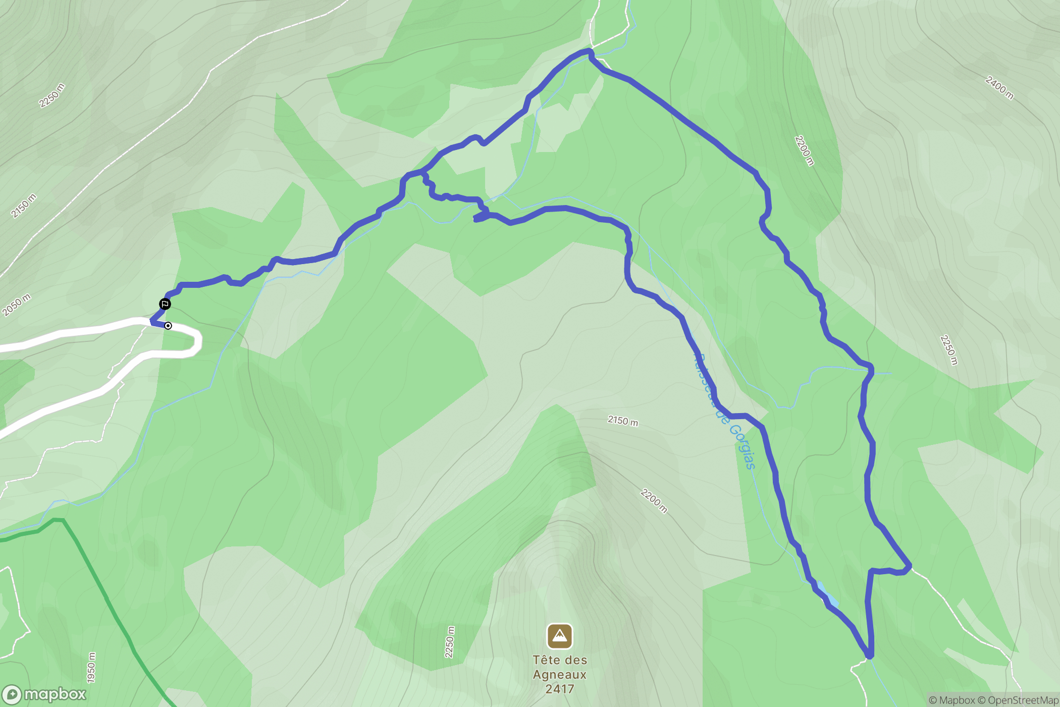 Entraunes : carte du parcours de randonnée - France