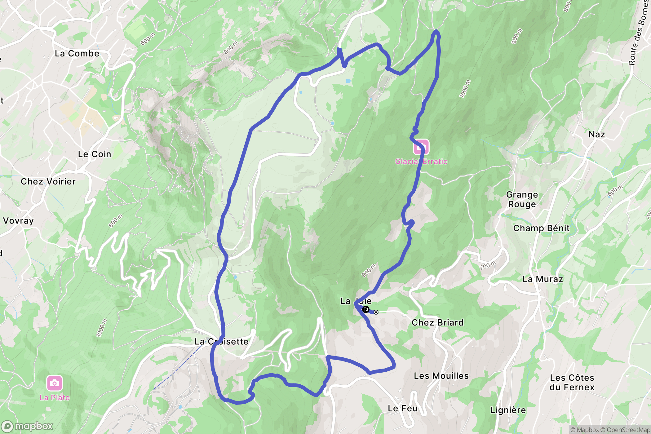 La Muraz : carte du parcours de randonnée - France