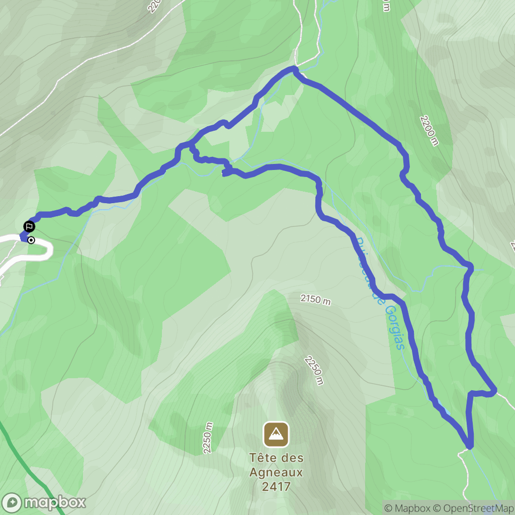 Entraunes : carte du parcours de randonnée - France