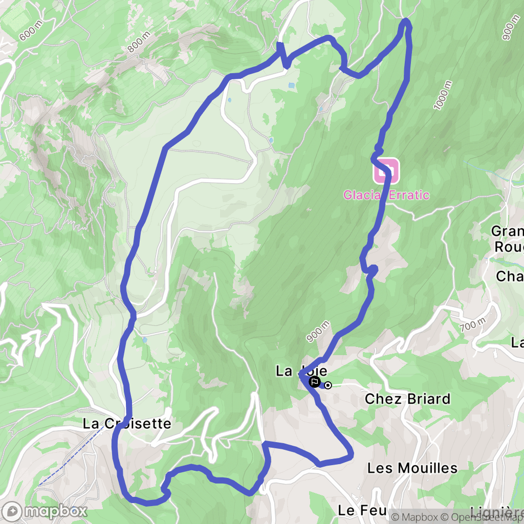 La Muraz : carte du parcours de randonnée - France
