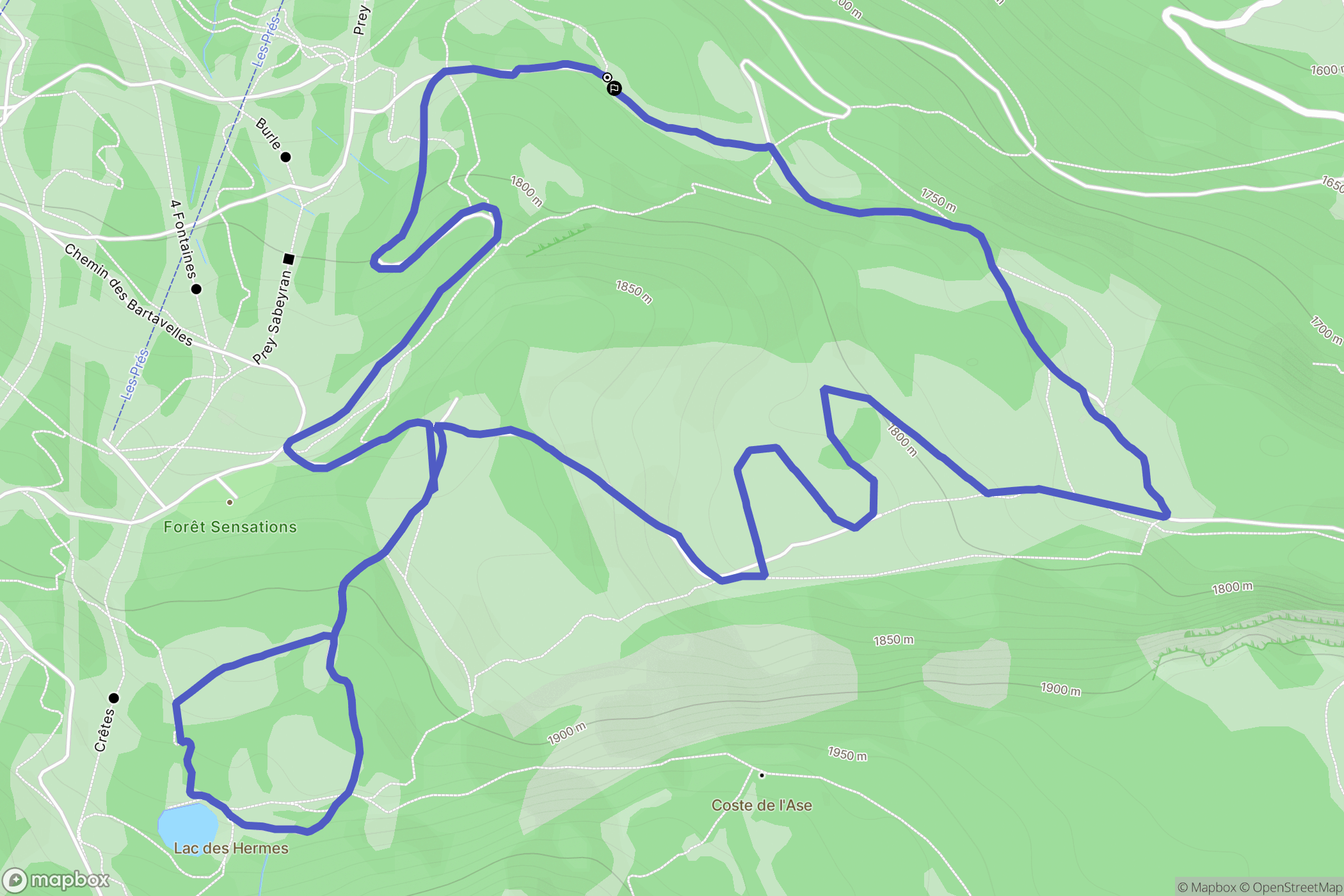 Puy-Saint-Vincent : carte du parcours de randonnée - France