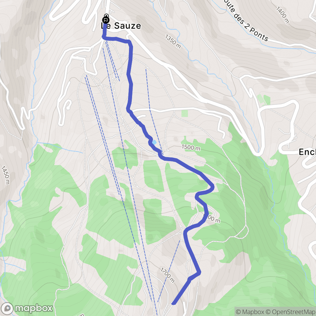 Enchastrayes : carte du parcours de randonnée - France