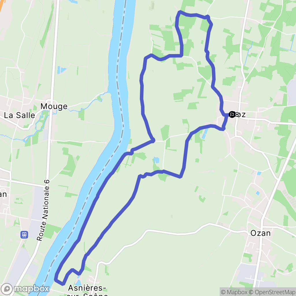 Boz : carte du parcours de randonnée - France