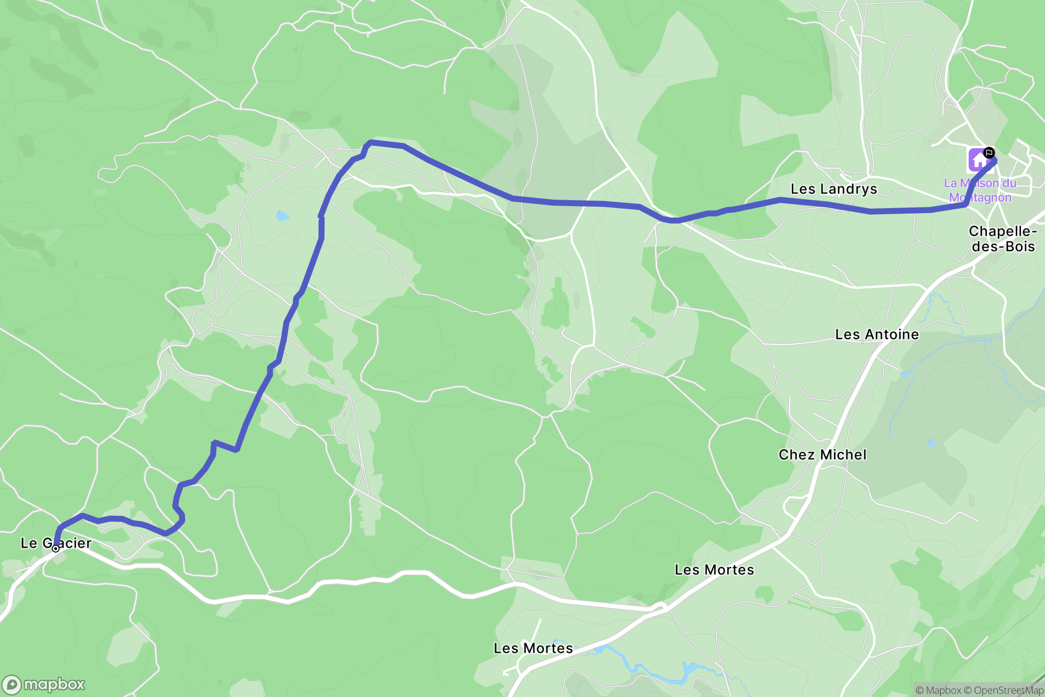 Tancua : carte du parcours de randonnée - France