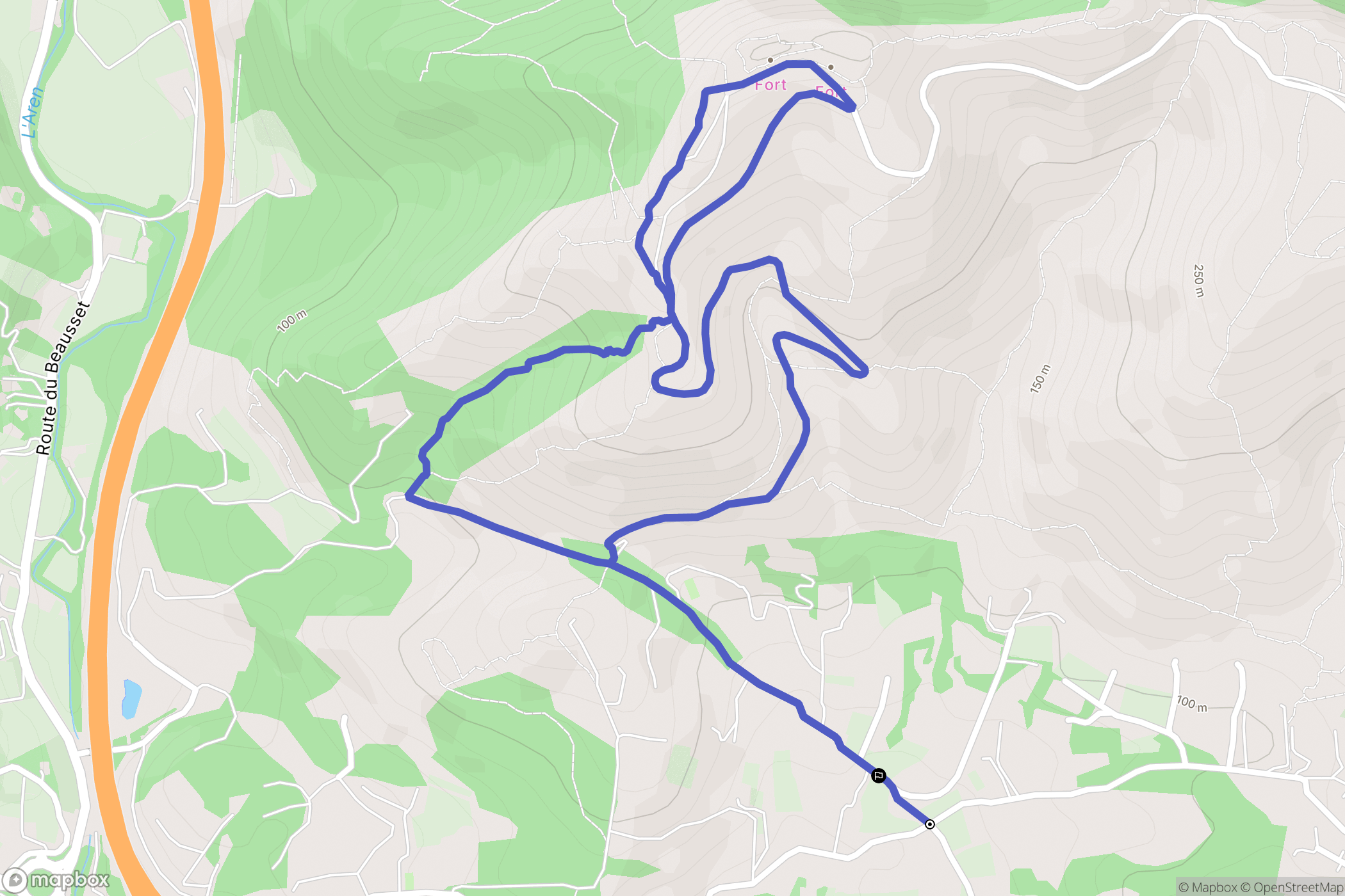Sanary-sur-Mer : carte du parcours de randonnée - France