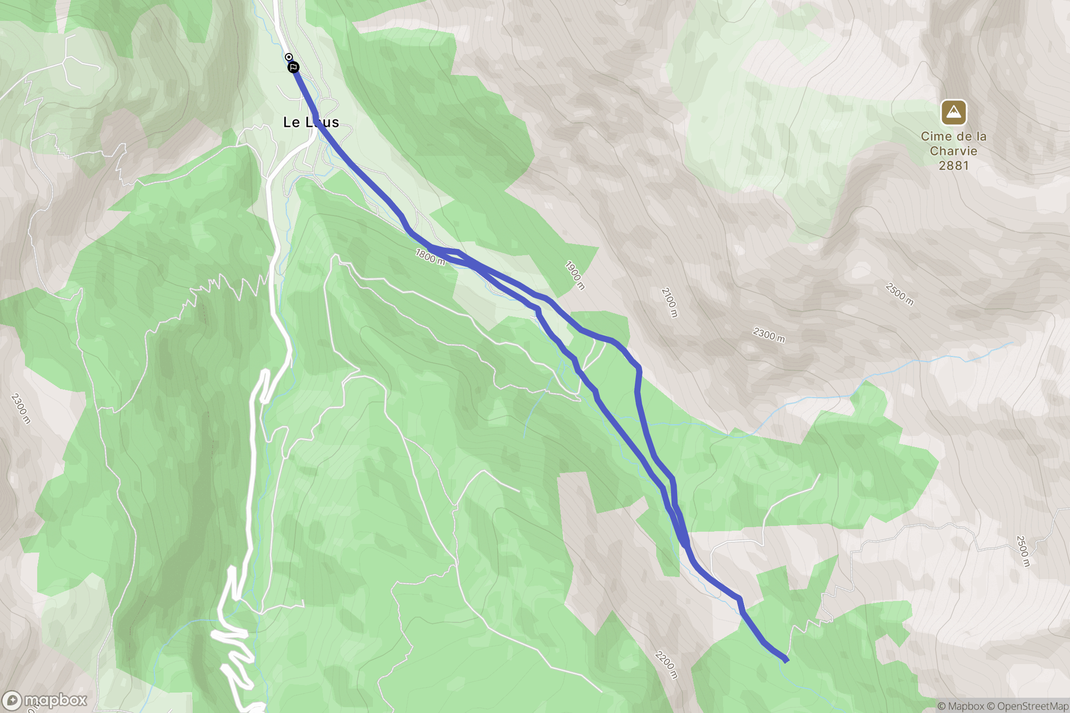 Cervières : carte du parcours de randonnée - France