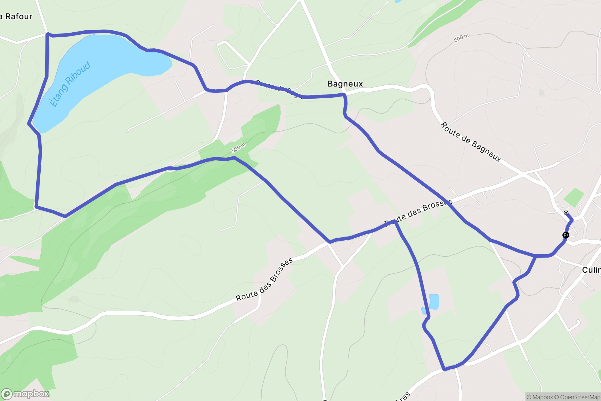 Culin : carte du parcours de randonnée - France