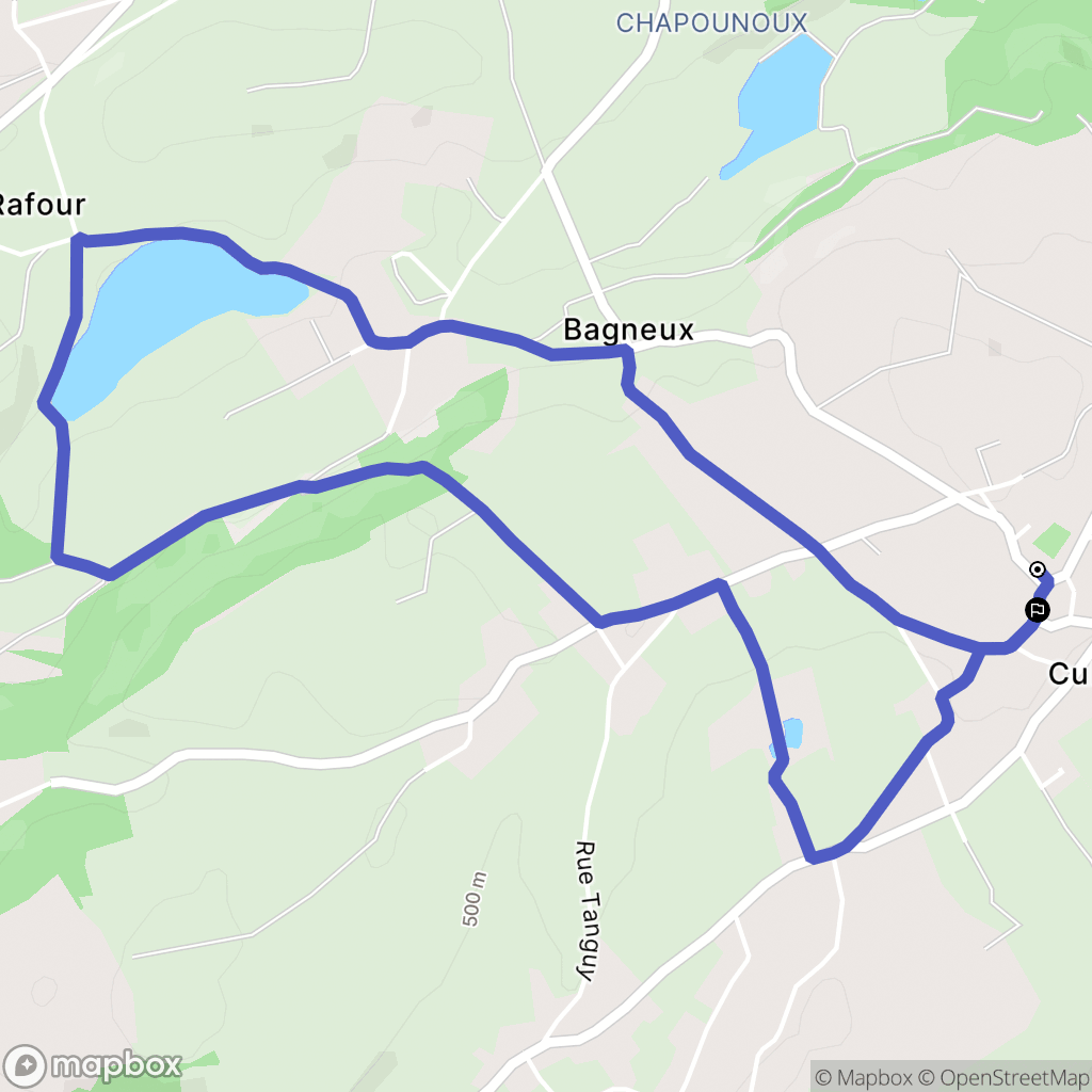 Culin : carte du parcours de randonnée - France