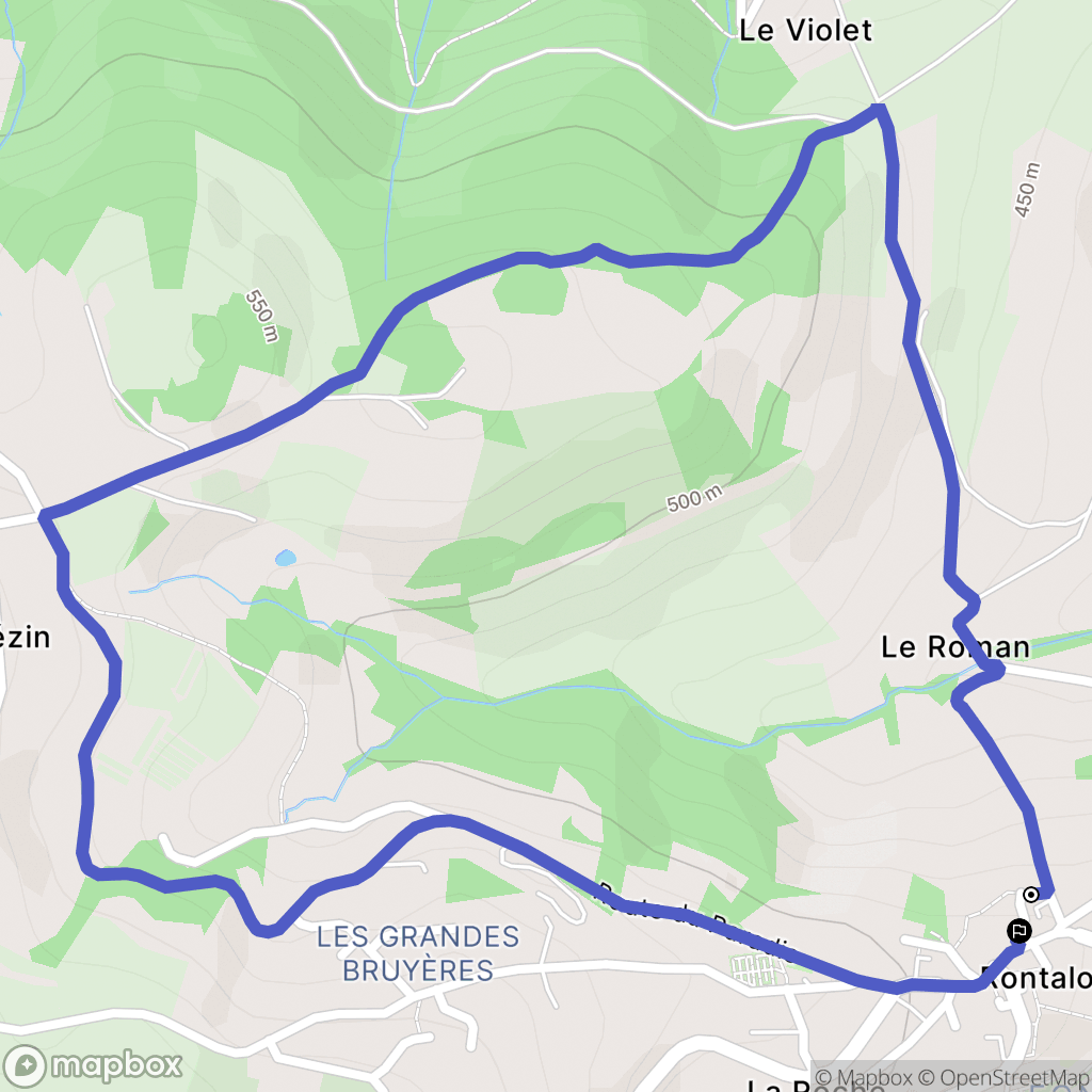 Rontalon : carte du parcours de randonnée - France