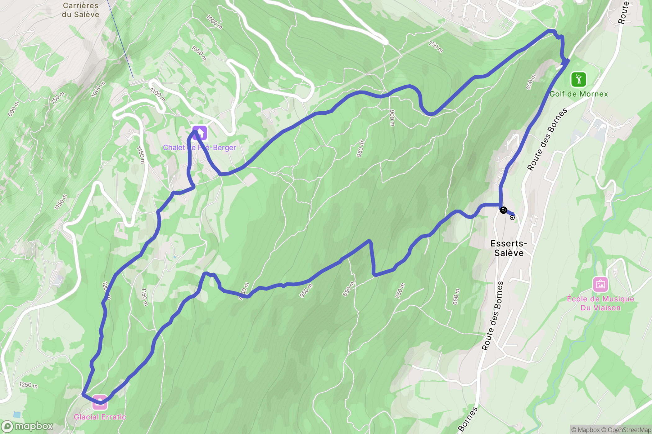 Monnetier-Mornex : carte du parcours de randonnée - France