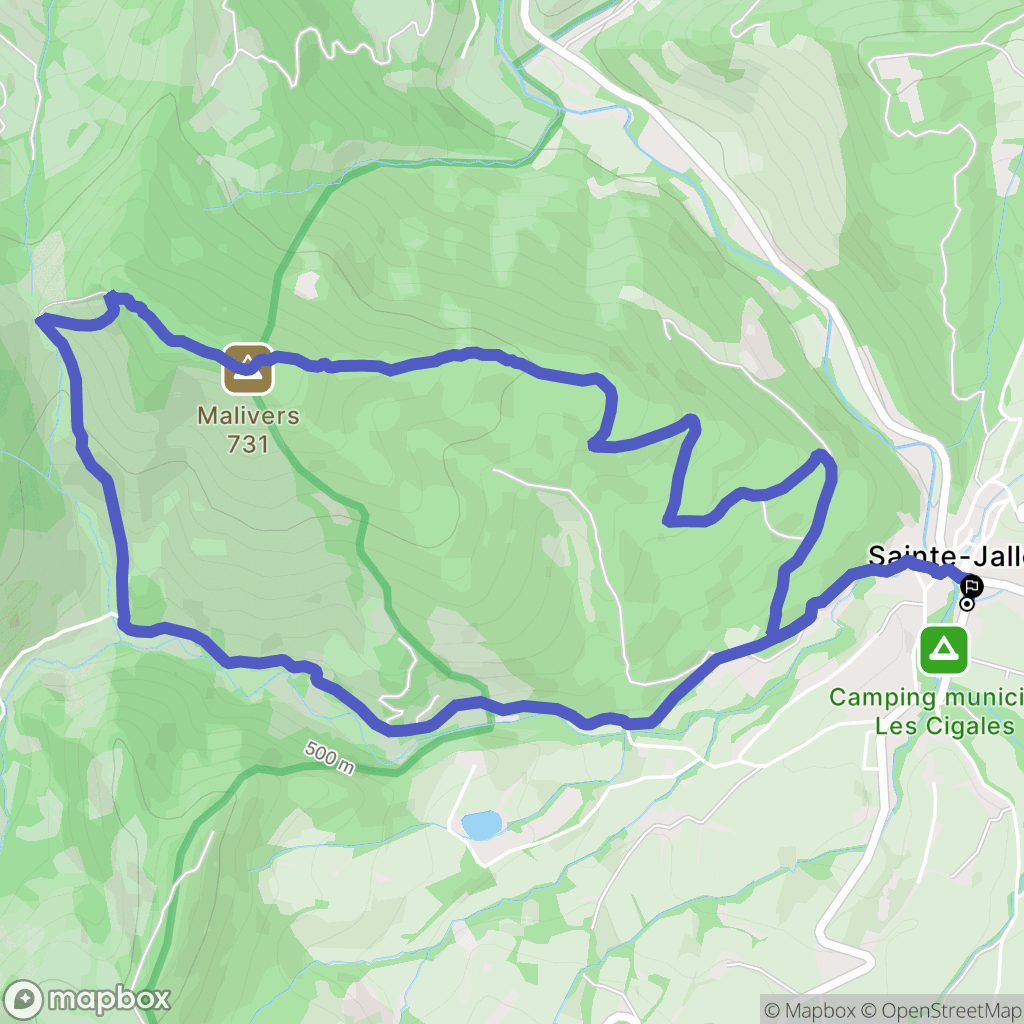 Sainte-Jalle : carte du parcours de randonnée - France