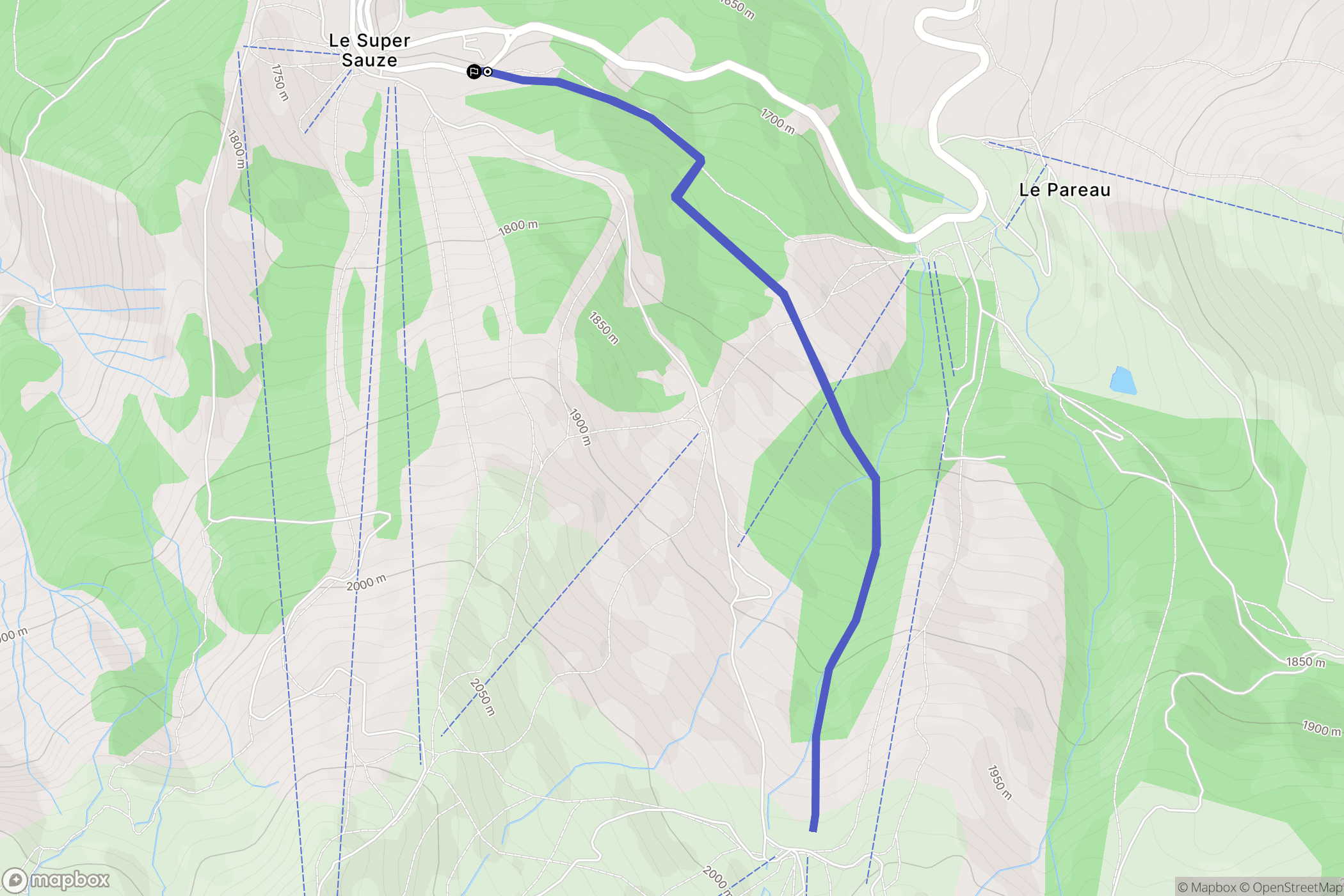 Enchastrayes : carte du parcours de randonnée - France