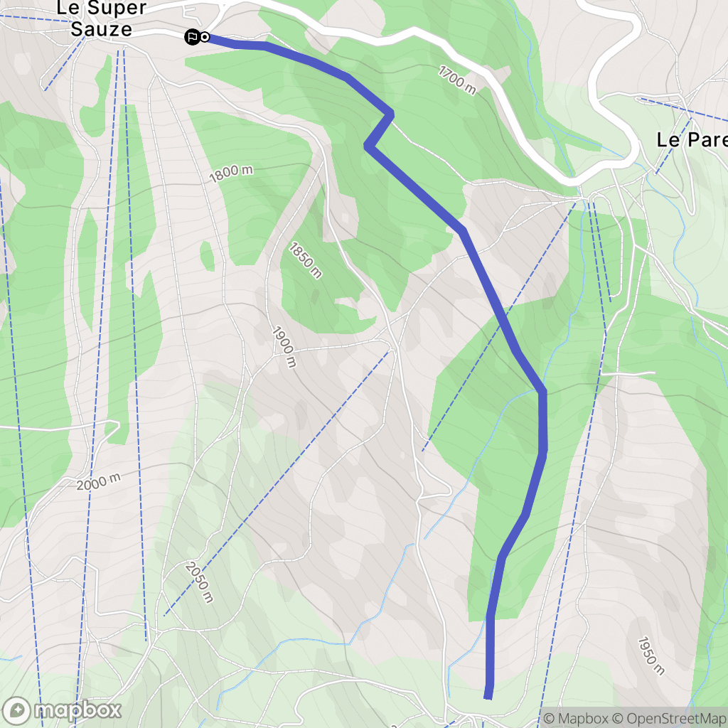 Enchastrayes : carte du parcours de randonnée - France