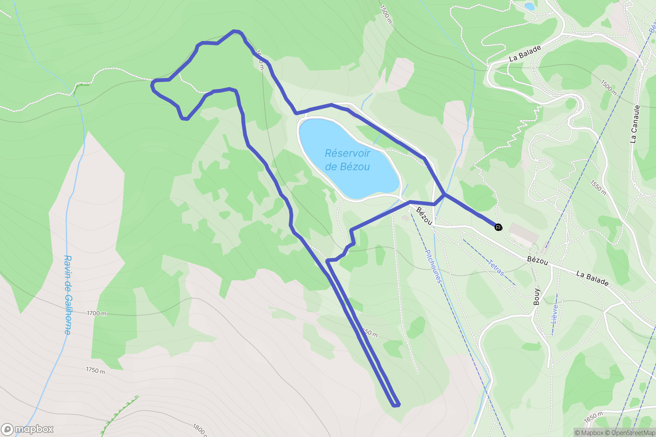 Eaux-Bonnes : carte du parcours de randonnée - France