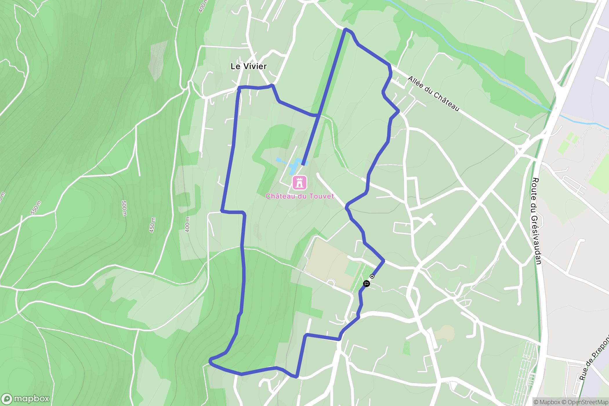 Le Touvet : carte du parcours de randonnée - France