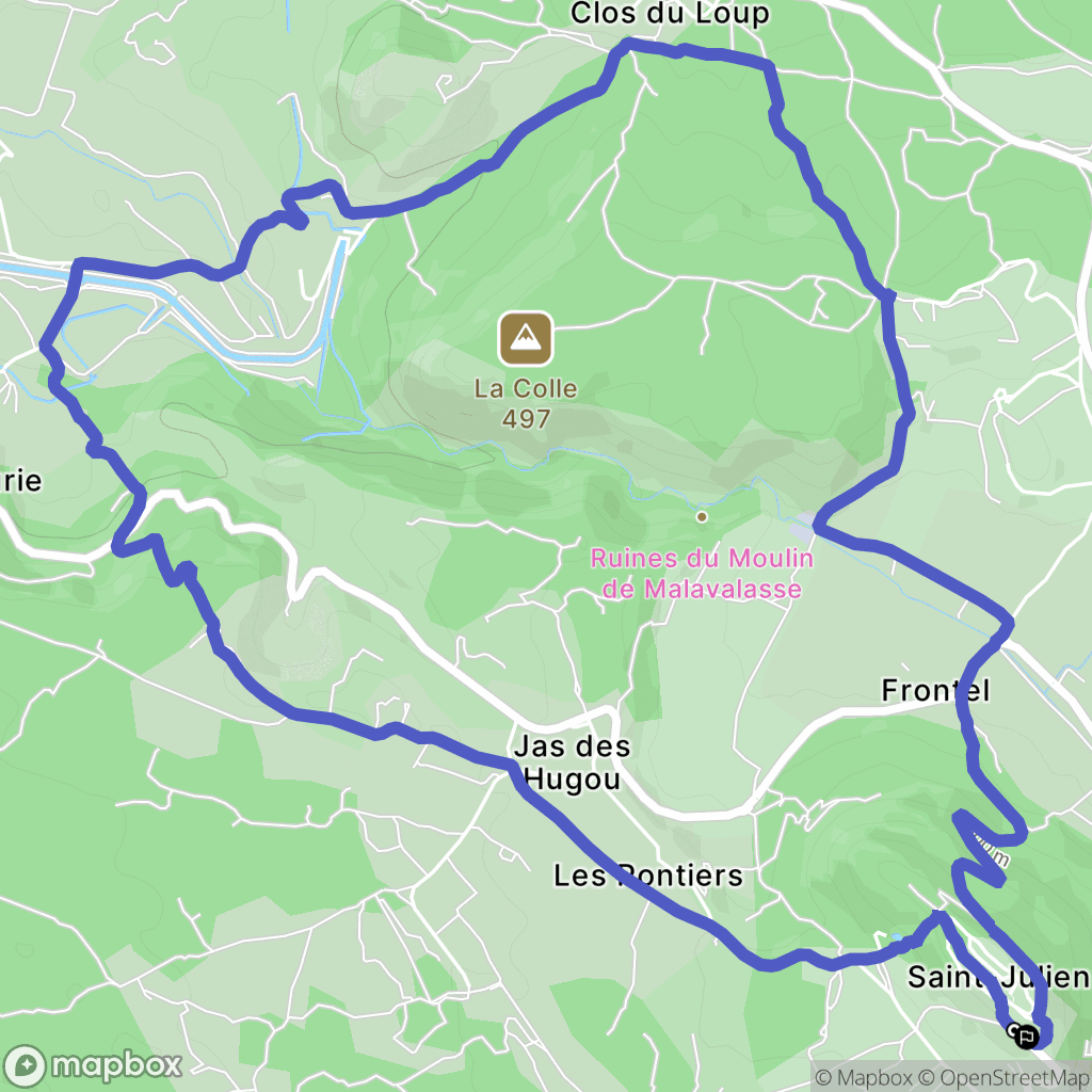 Saint-Julien : carte du parcours de randonnée - France