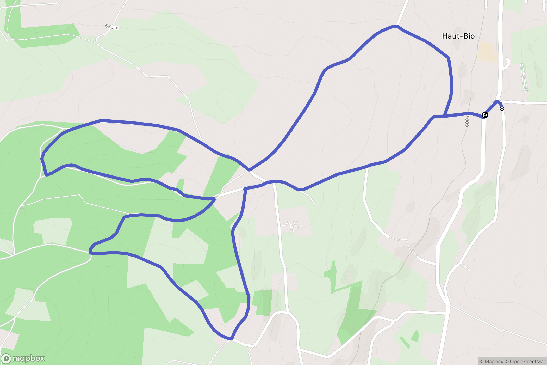 Biol : carte du parcours de randonnée - France