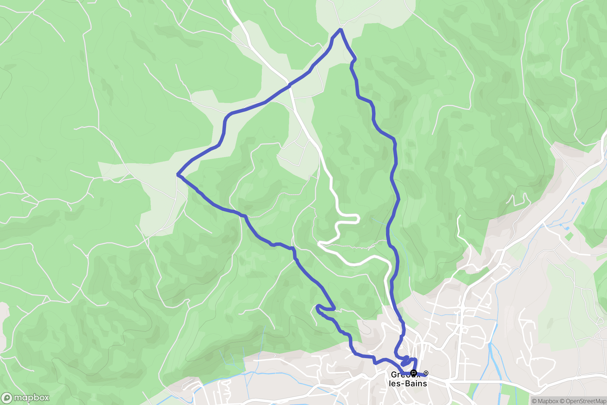 Gréoux-les-Bains : carte du parcours de randonnée - France