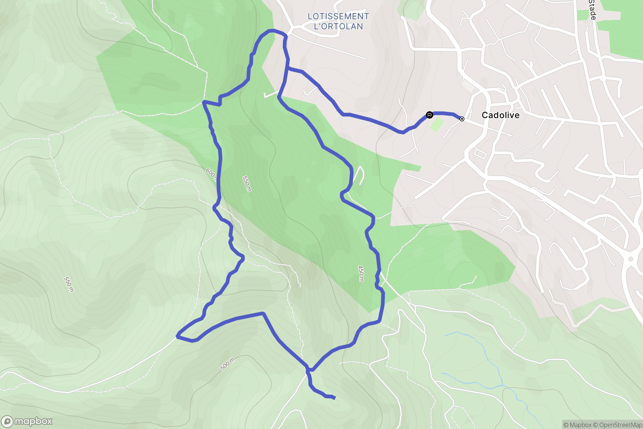 Cadolive : carte du parcours de randonnée - France