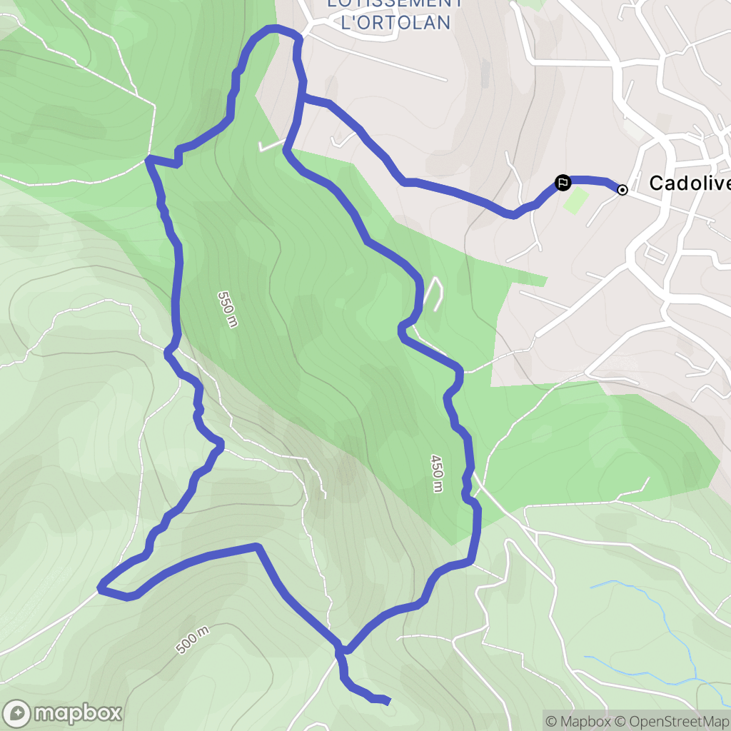 Cadolive : carte du parcours de randonnée - France